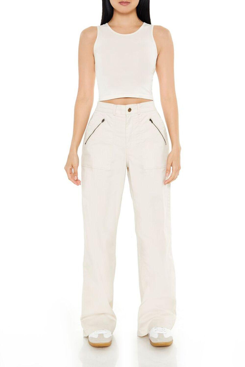 Zip-Pocket Poplin Pants | Forever 21 product image