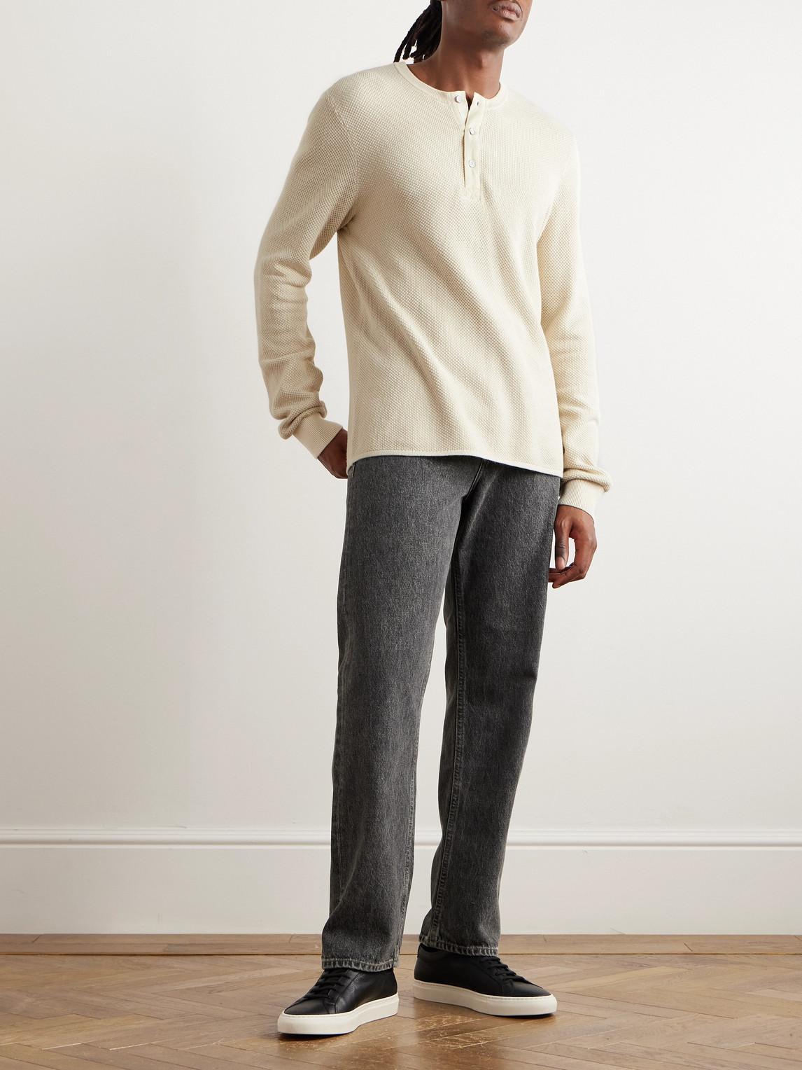 RAG & BONE Waffle-knit Long-sleeve T-shirt In Neutrals Product Image