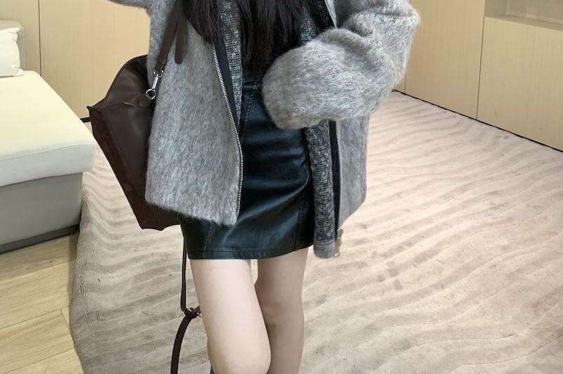 Fluffy Hooded Zip Jacket Product Image