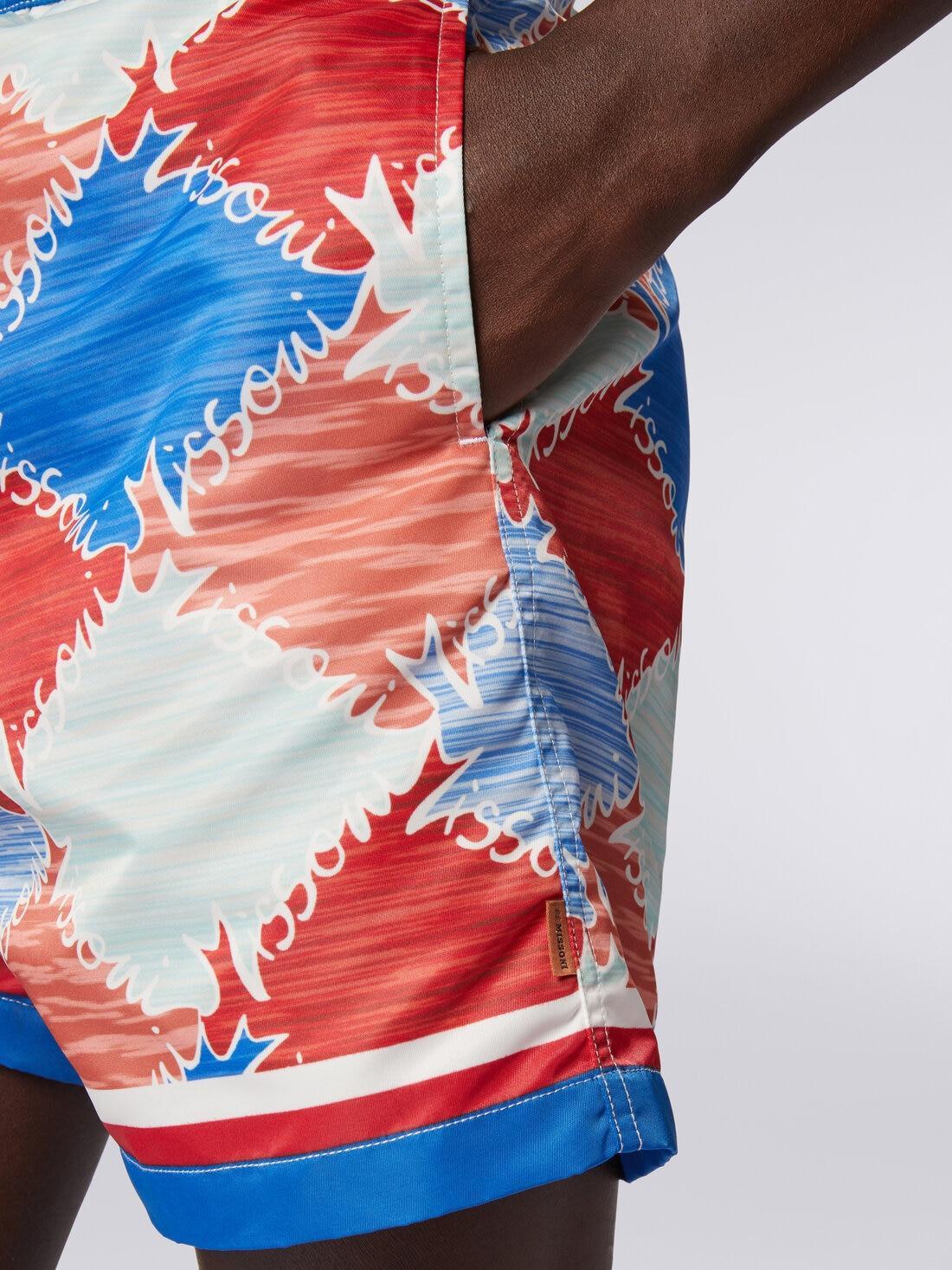 Swimming trunks in slub nylon with logo print Multicoloured | Missoni Product Image