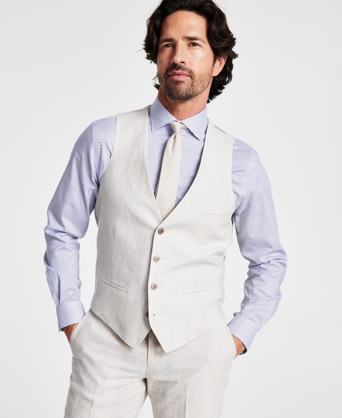 Bar Iii Mens Slim-Fit Linen Suit Vest, Created for Macys Product Image