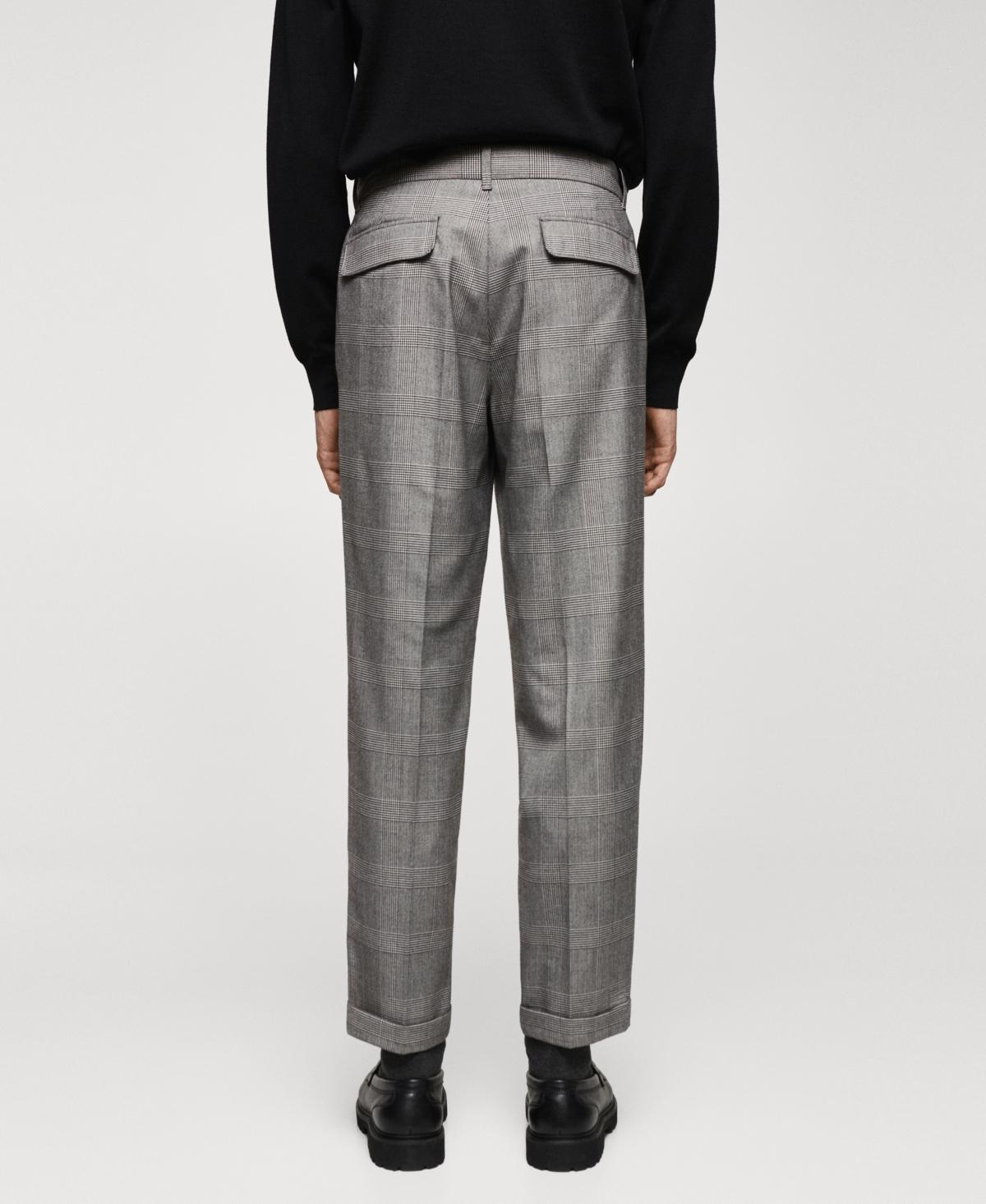 MANGO MAN - Check pleated pants greyMen Product Image