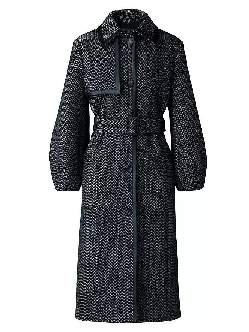 Wool-Blend Belted Trench Coat Product Image