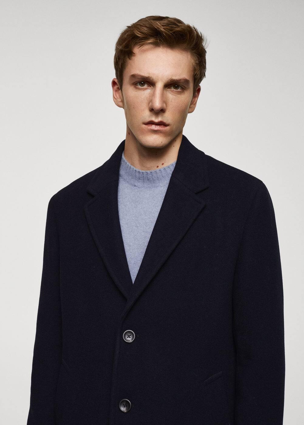 MANGO MAN - Lightweight recycled wool coat dark navyMen Product Image