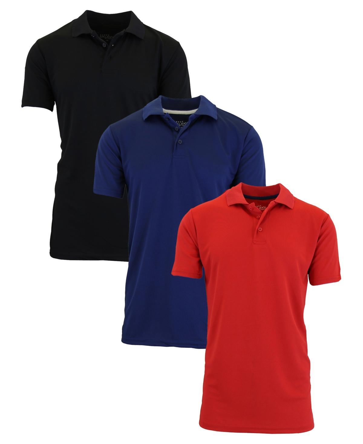 Galaxy By Harvic Mens Dry Fit Moisture-Wicking Polo Shirt, Pack of 3 Product Image