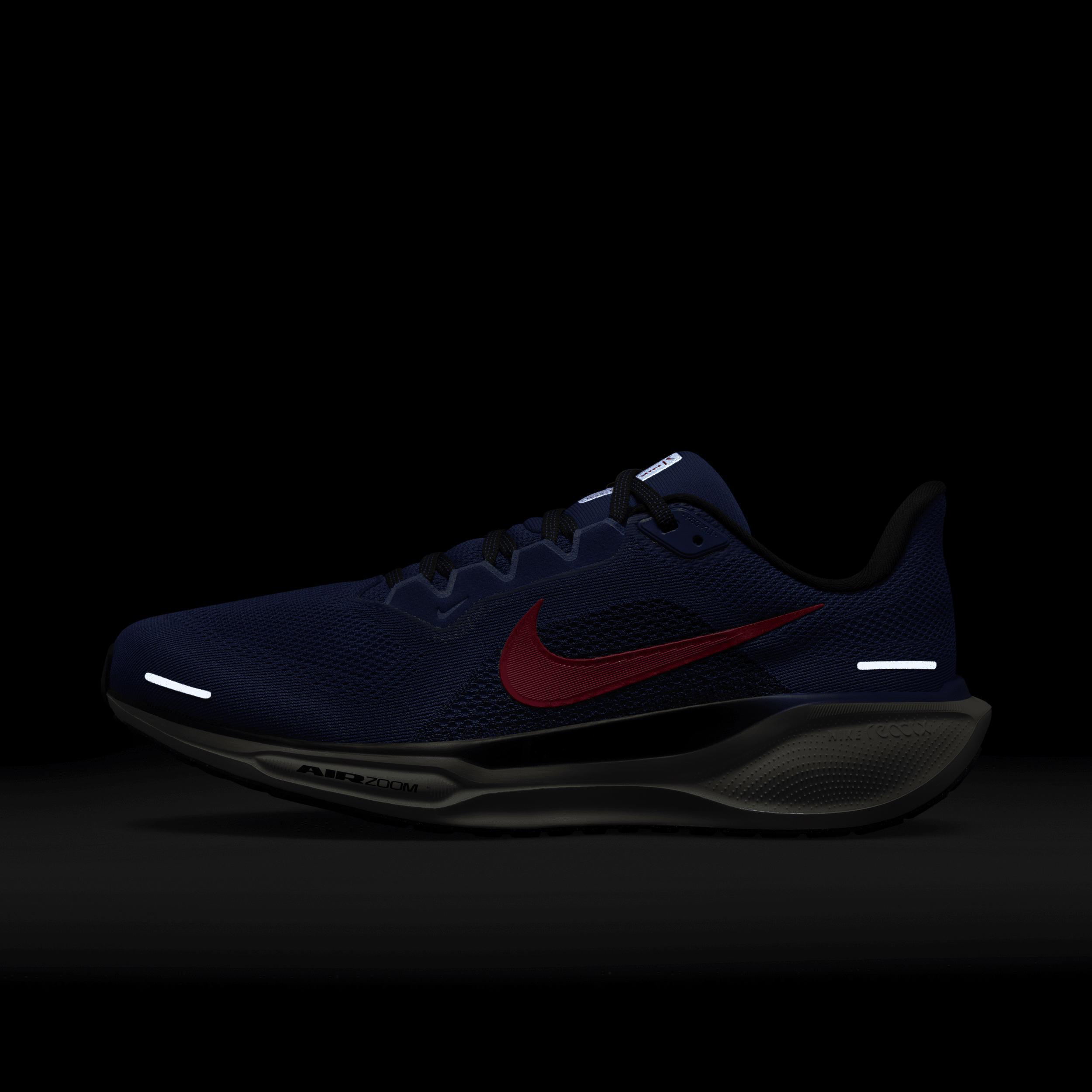 Nike Mens Nike Zoom Pegasus 41 Wide - Mens Shoes Black/Astronomy Blue/Hot Punch Product Image