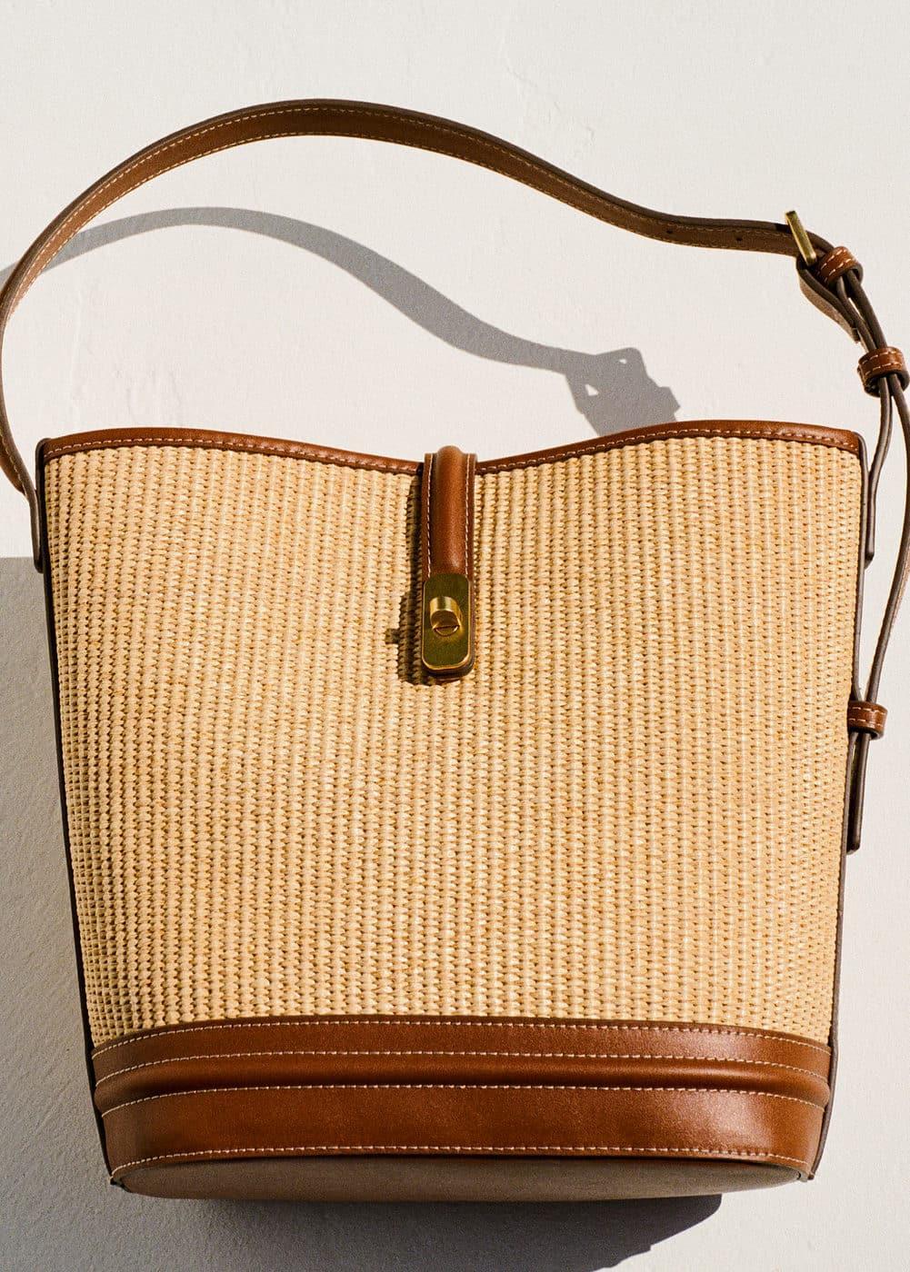 MANGO - Raffia-effect bucket bag - One size - Women Product Image