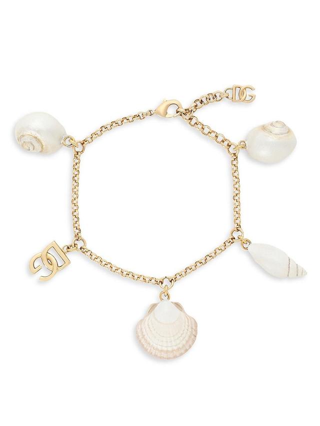 Womens DG Logo Goldtone Shells Charm Bracelet Product Image