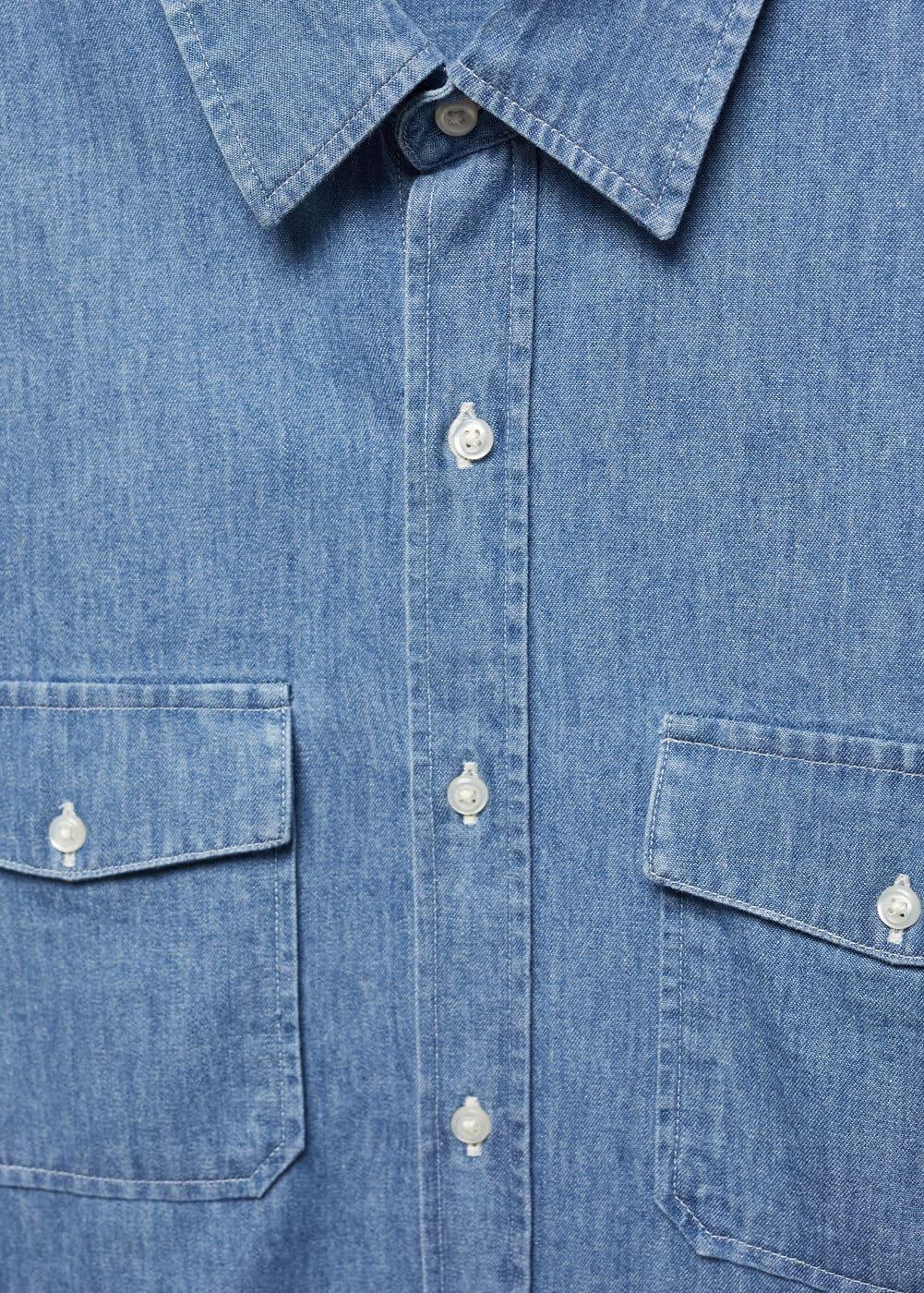 MANGO MAN - Denim overshirt with pockets light blueMen Product Image