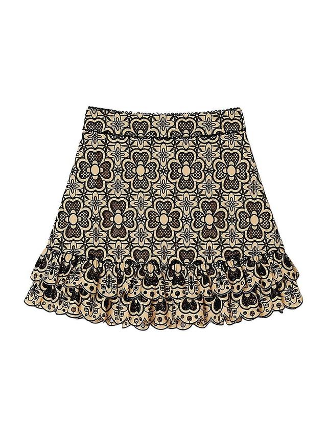 Womens Broderie Anglaise Short Skirt Product Image