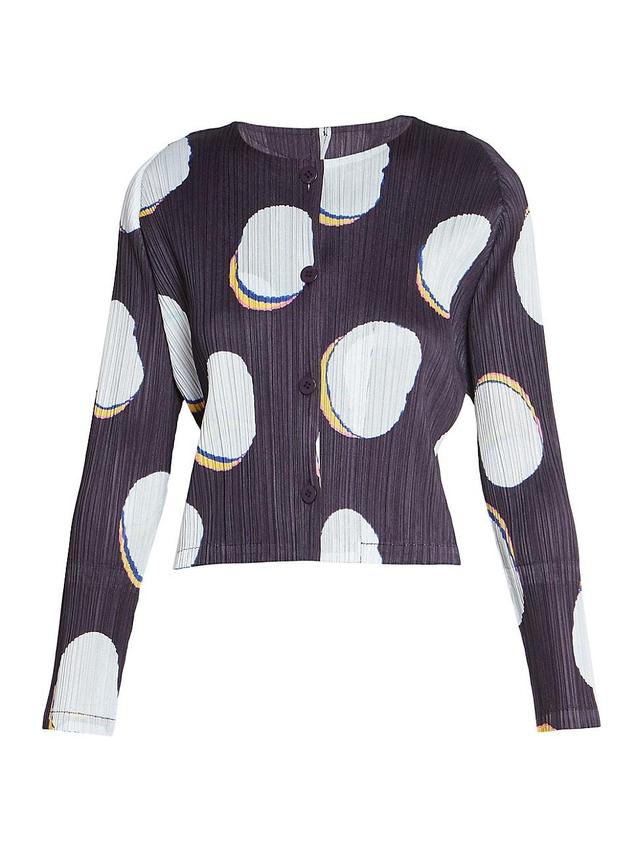 Womens Bean Dots Pleated Cardigan Product Image