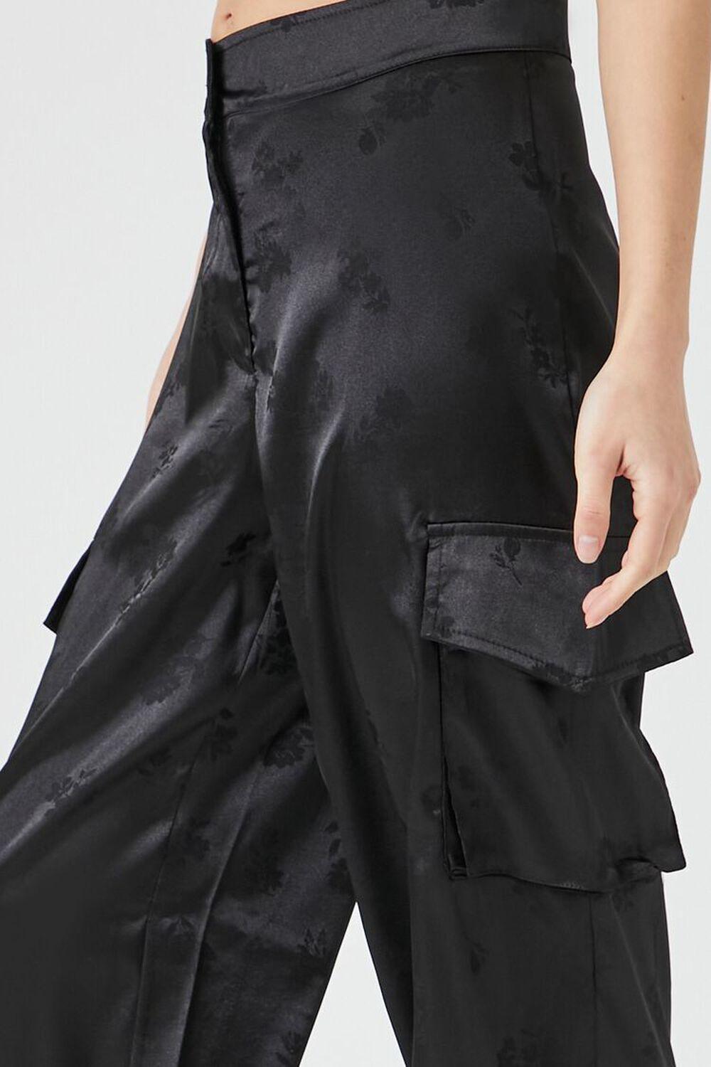 Satin Jacquard Cargo Pants | Forever 21 Product Image