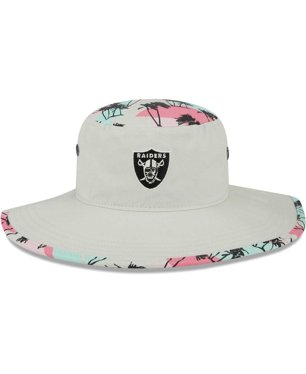 Mens New Era Khaki Las Vegas Raiders Retro Beachin Bucket Hat Product Image