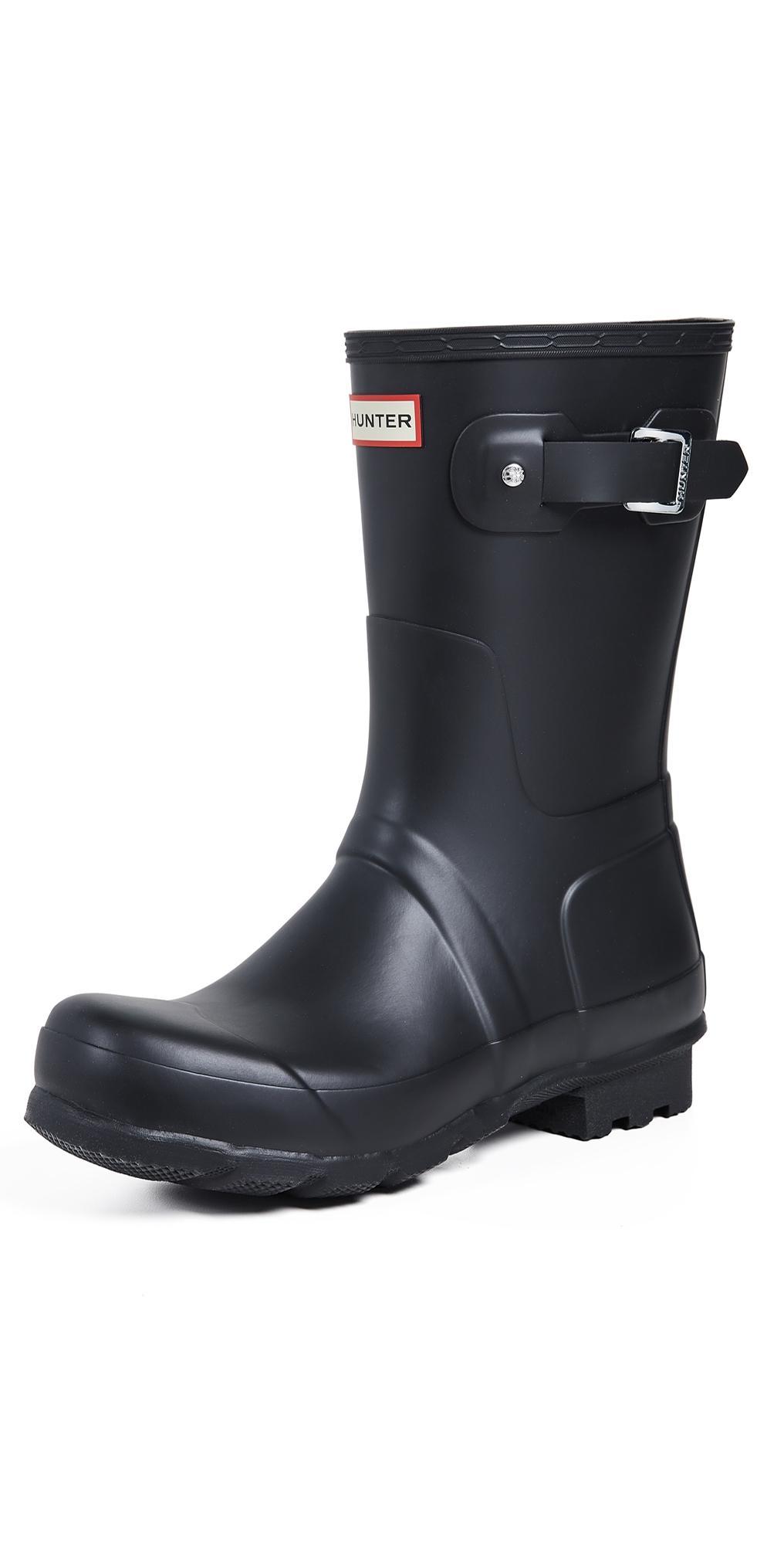 Hunter Boots Mens Original Short Rain Boots Black 12 Product Image