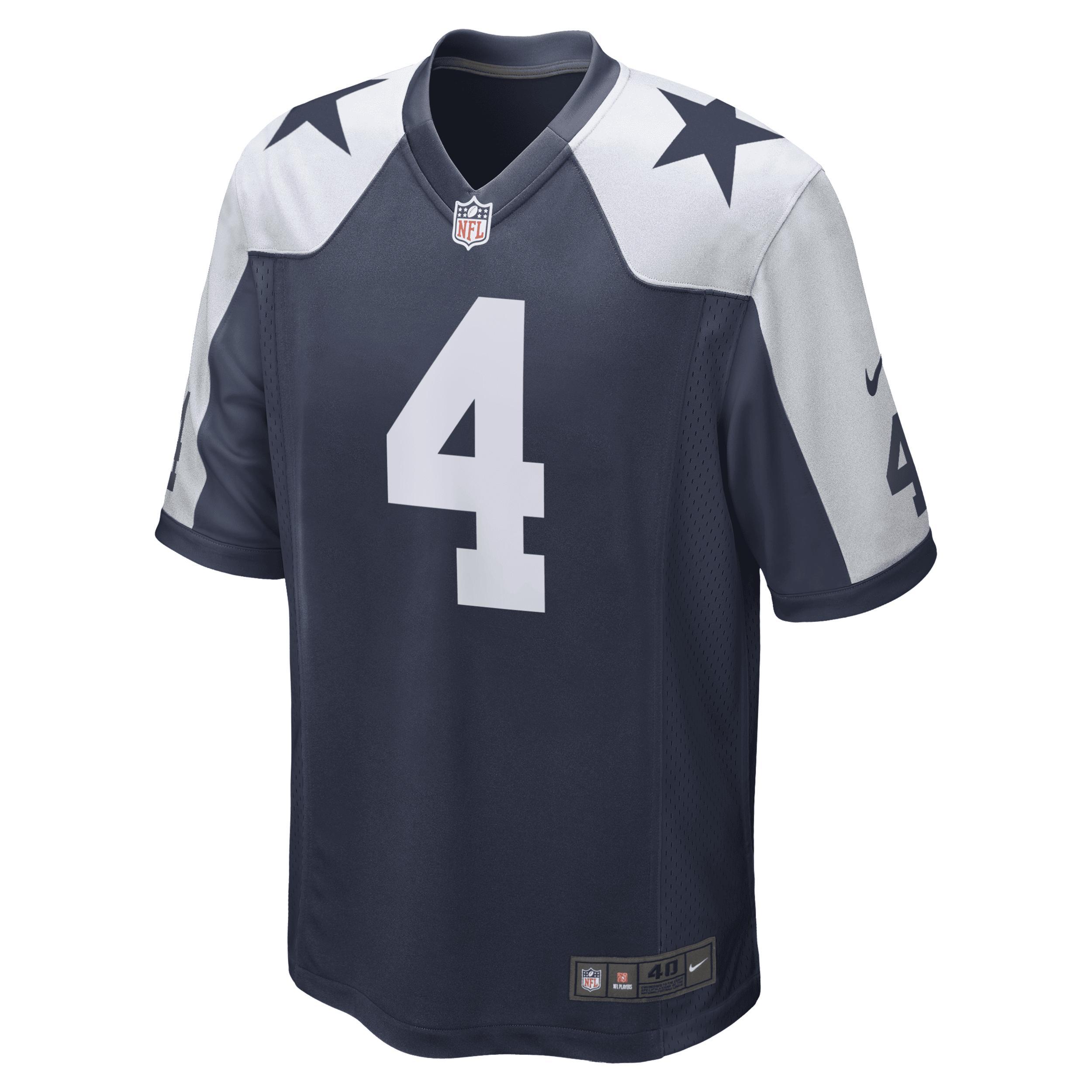 Mens Nike Dak Prescott Dallas Cowboys Alternate Game Team Jersey Blue Product Image