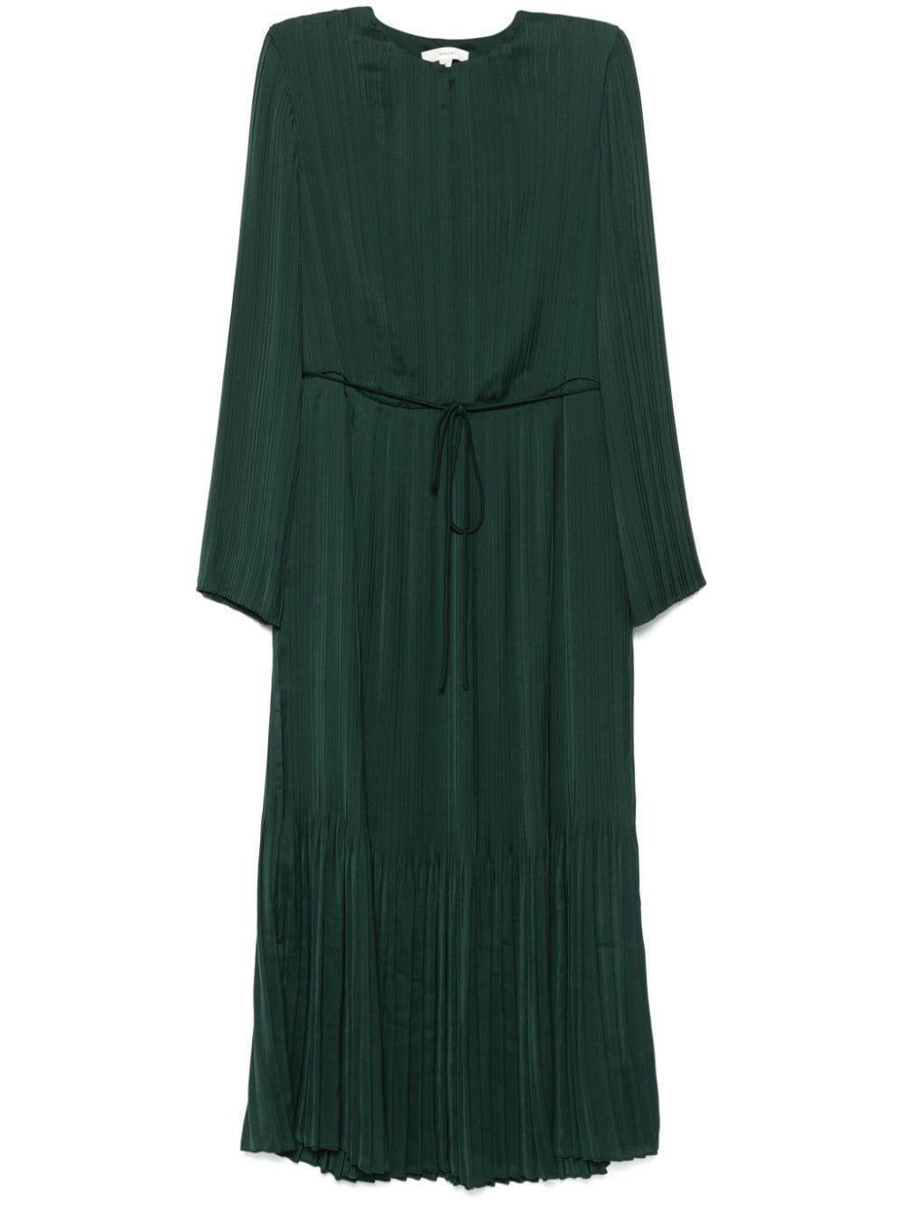 Pleated Midi Dress In Marine Pine Product Image