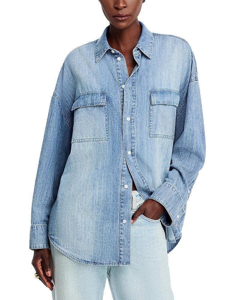 Womens Oversized Chambray Shirt Product Image