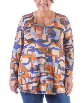 Plus Size V-neck Tunic Top Product Image