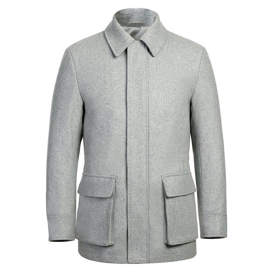 English Laundry Gray Slim Fit Wool Blend Short Coat Product Image