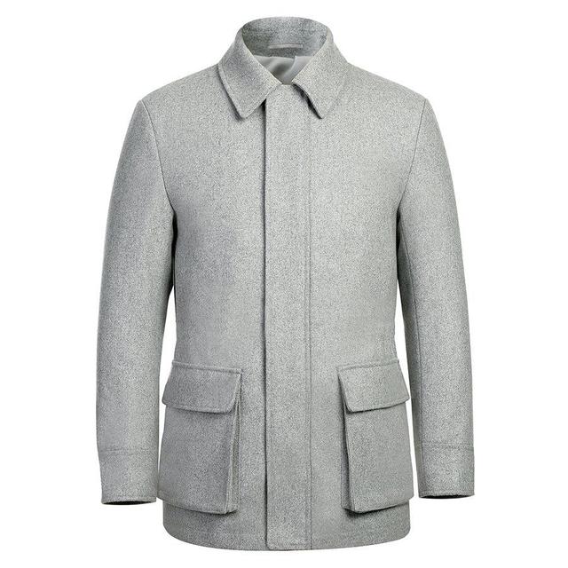 English Laundry Gray Slim Fit Wool Blend Short Coat Product Image