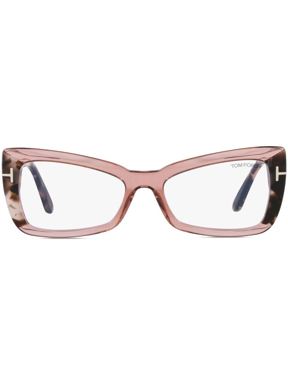 TOM FORD Two-tone Rectangle-frame Glasses In Rosa Product Image