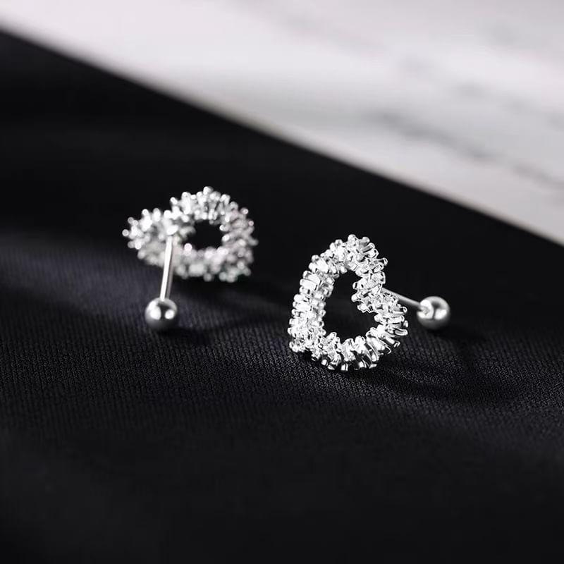 CZ Heart Stud Earring Product Image