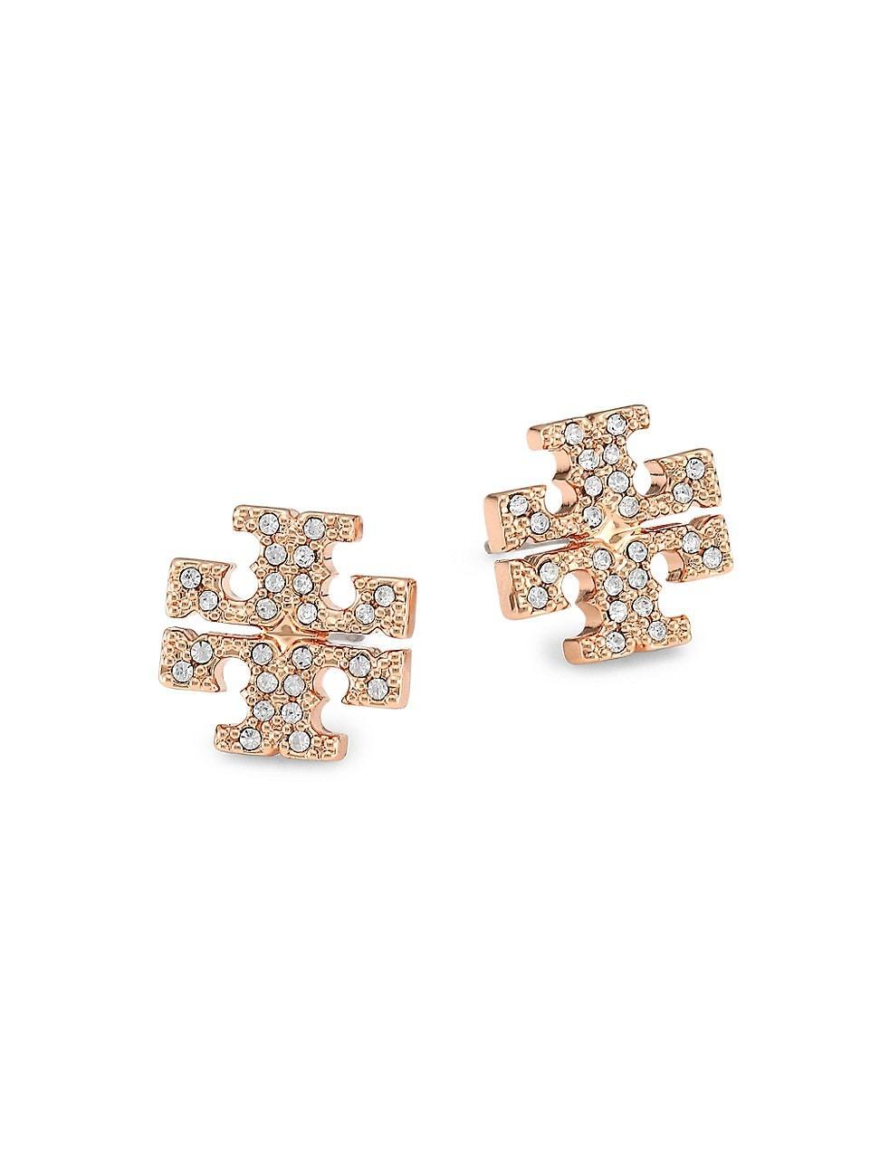 Tory Burch Crystal Logo Stud Earrings Product Image