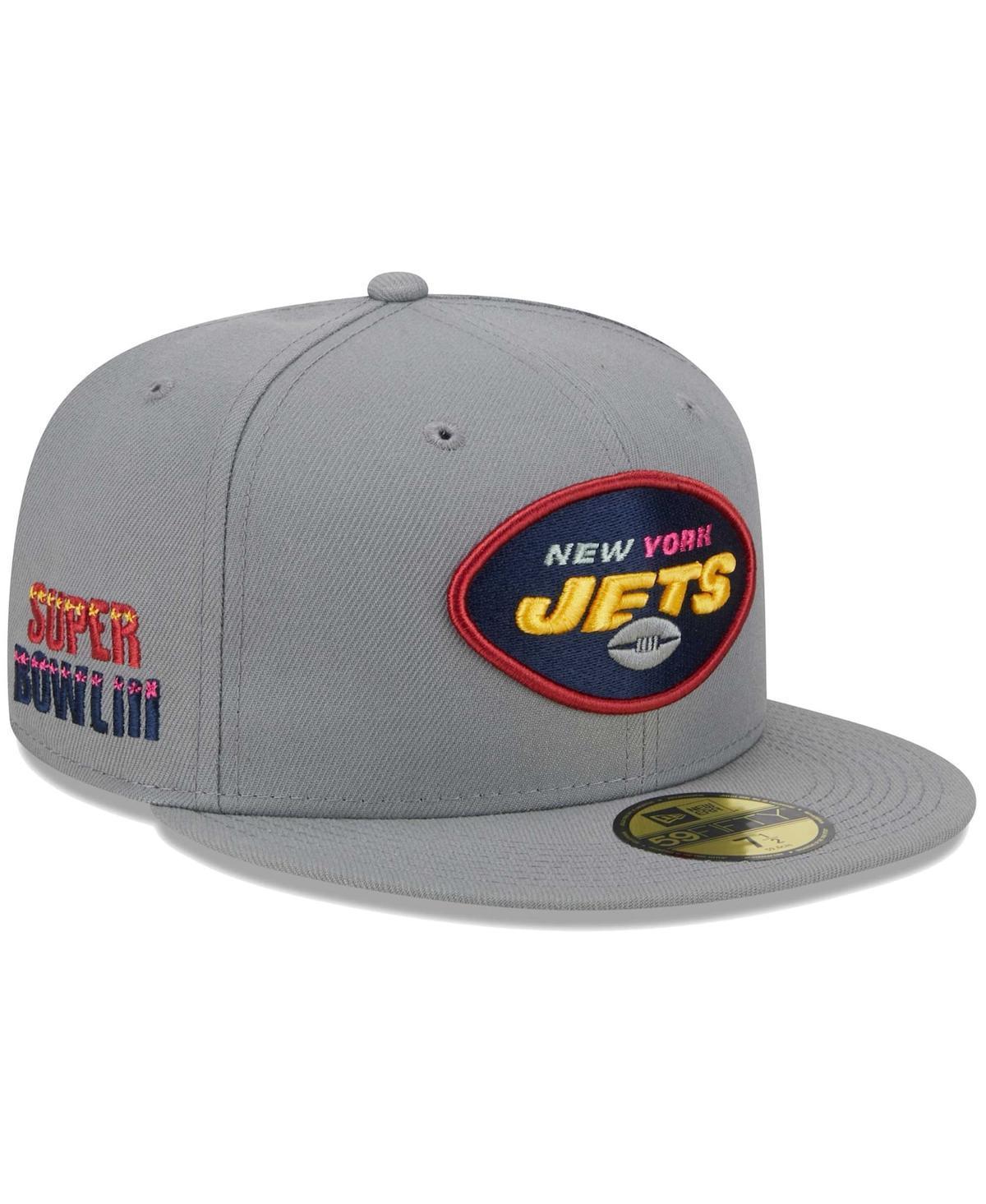 Mens New Era Gray New York Jets Color Pack 59FIFTY Fitted Hat Product Image