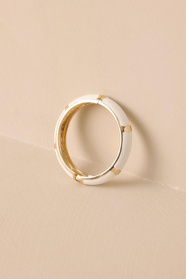 Modern Luxury White Hinged Bracelet Product Image