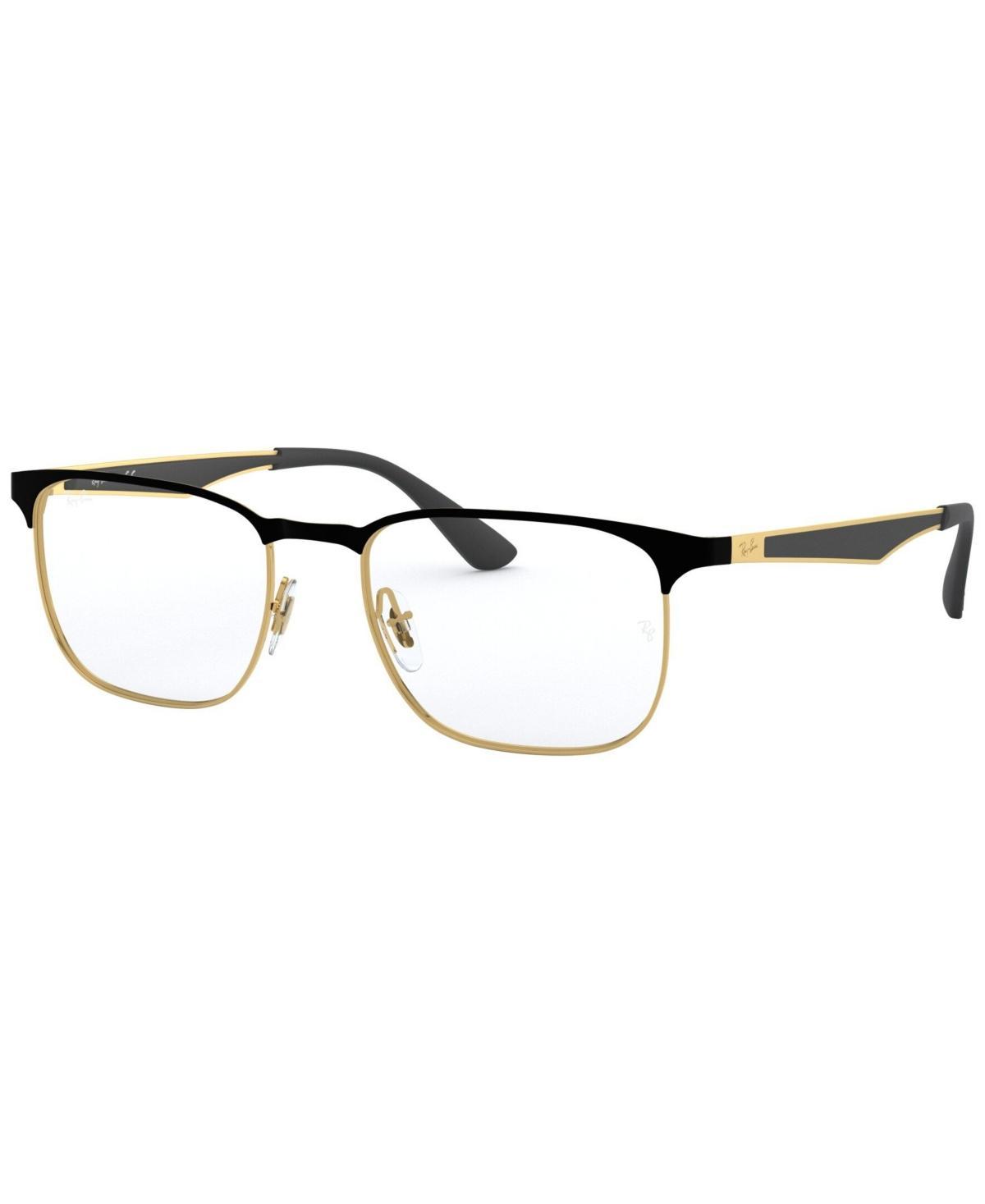 Ray-Ban RX6363 Mens Square Eyeglasses - Gold Blk Product Image