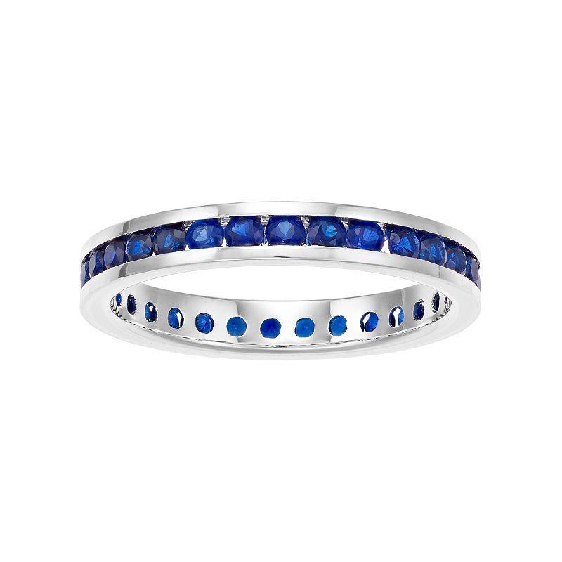 Channel-set Gemstone Ring in Sterling Silver Product Image