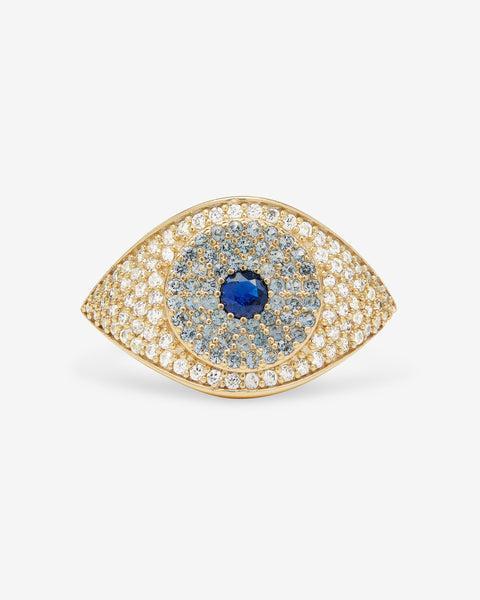 Blue Evil Eye Ring - Gold|White Diamondettes Product Image