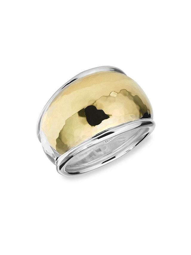 Womens Chimera Sterling Silver & 18K Gold Classico Hammered Dome Ring Product Image