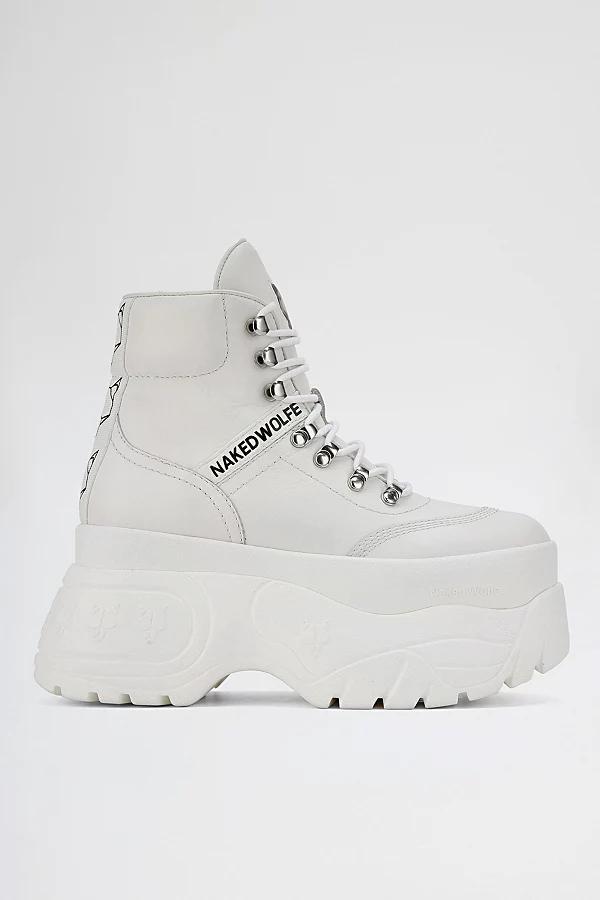 Womens Spike White Combat Boots Product Image