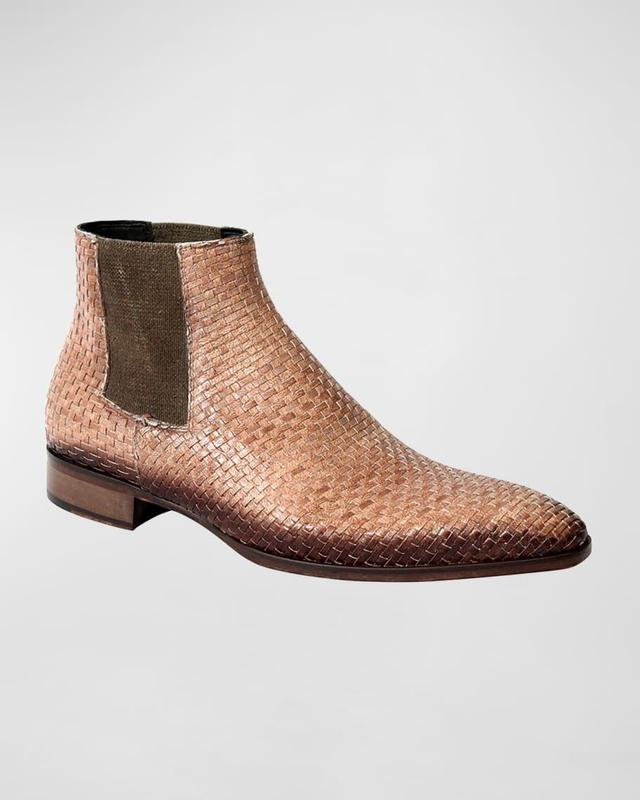 Men's Burnished Woven Chelsea Boots Product Image