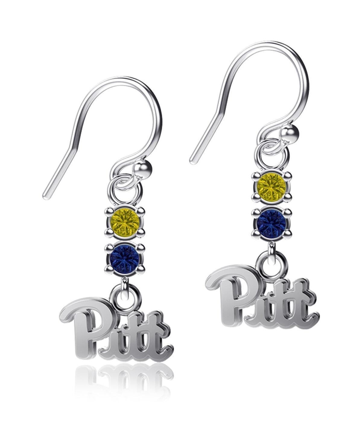 Womens Dayna Designs Pitt Panthers Dangle Crystal Earrings Product Image