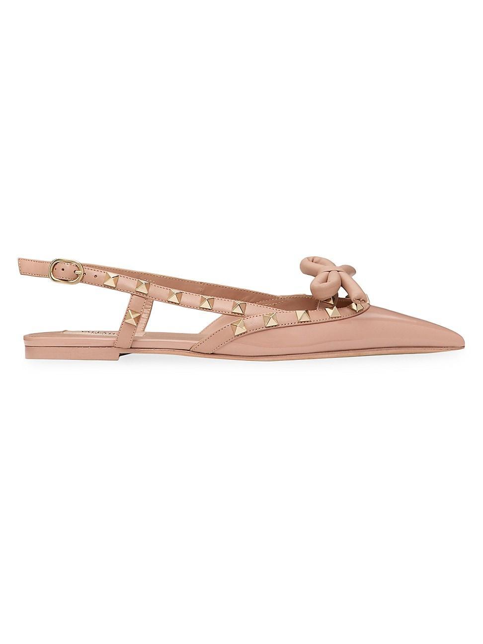 Womens Rockstud Bow Slingback Ballerinas Product Image