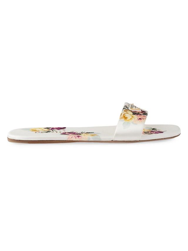 Womens Printed Satin Slides Product Image