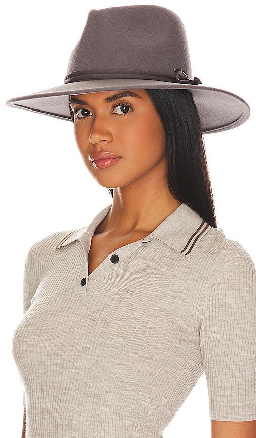 Brixton Joanna Felt Packable Hat in Grey. product image