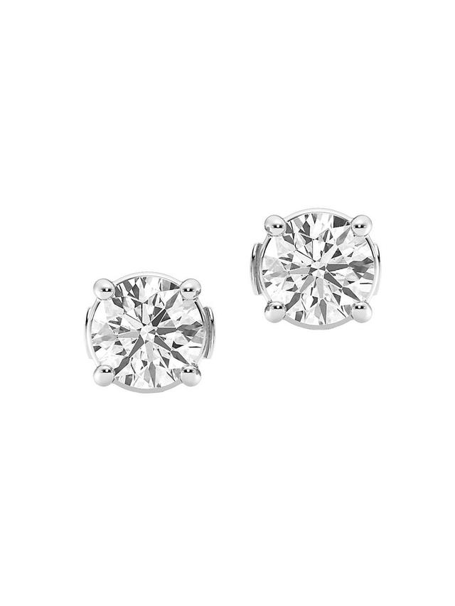 Womens 14K White Gold & 2 TCW Lab-Grown Diamond Round Stud Earrings Product Image