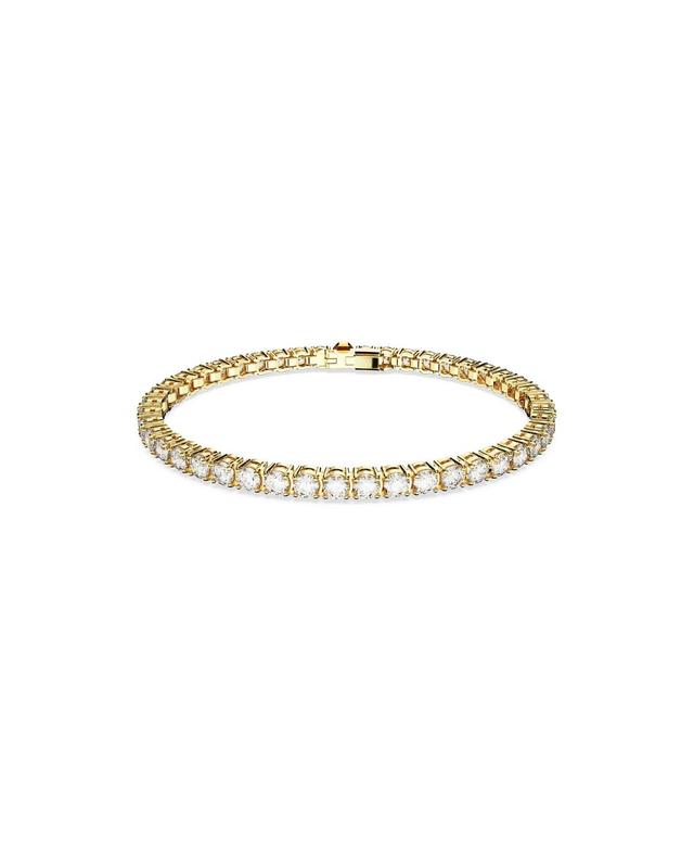 Swarovski Matrix Green Crystal Tennis Bracelet in Gold Tone Product Image