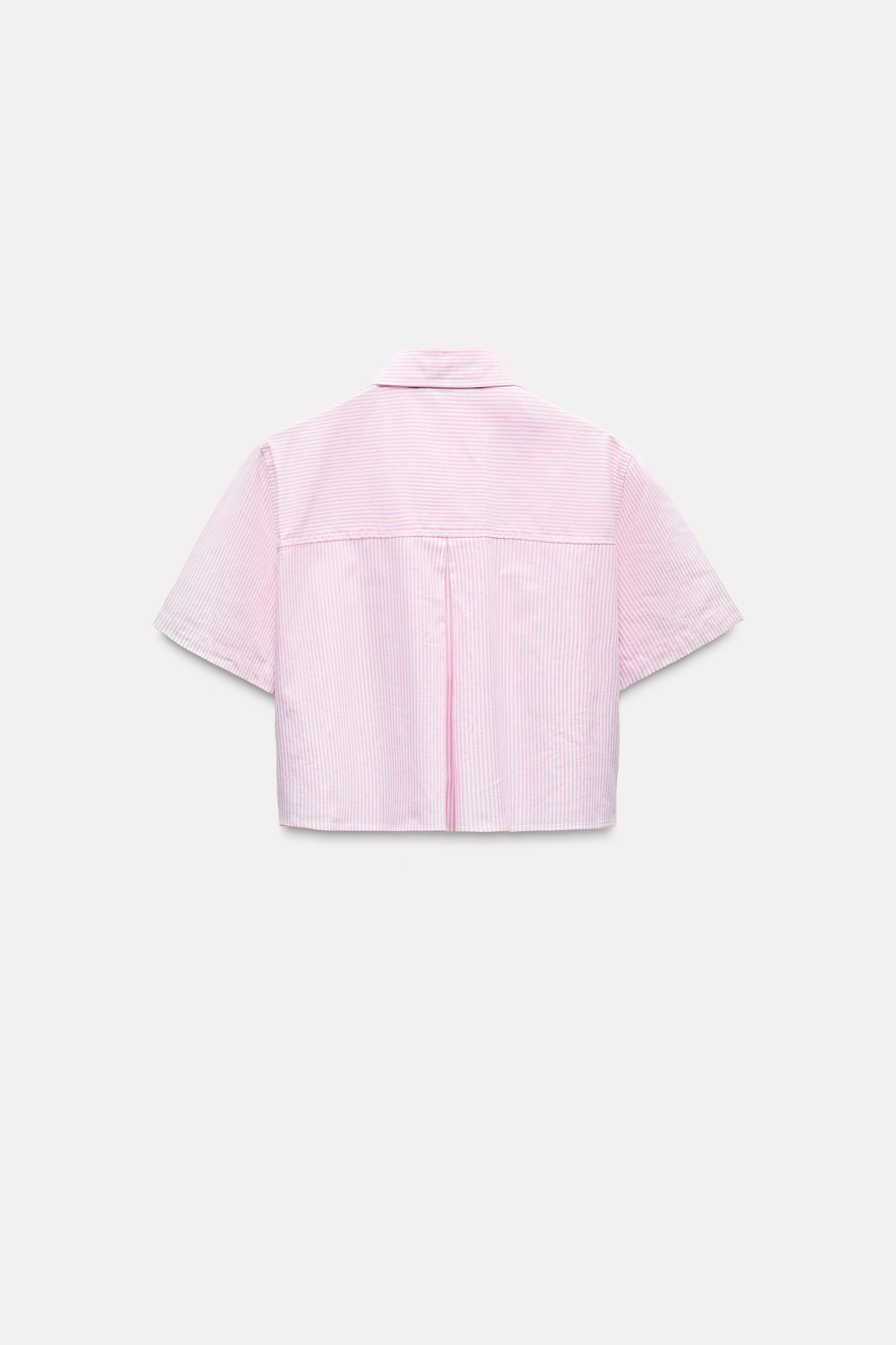 SHORT STRIPED OXFORD SHIRT Product Image