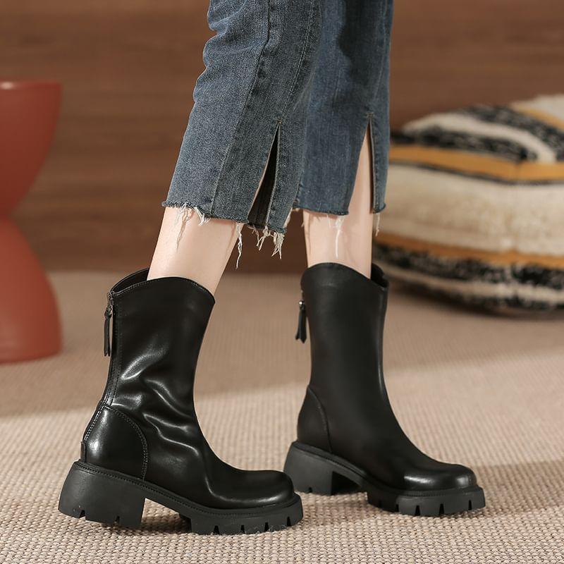 Platform Chunky Heel Short Boots product image