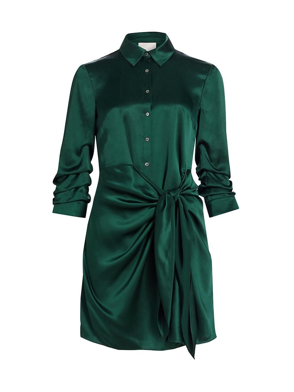 Womens Jacey Silk Satin Tie-Waist Minidress Product Image