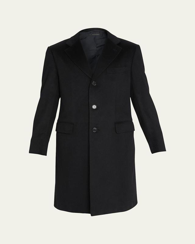 Mens Solid Cashmere Topcoat Product Image