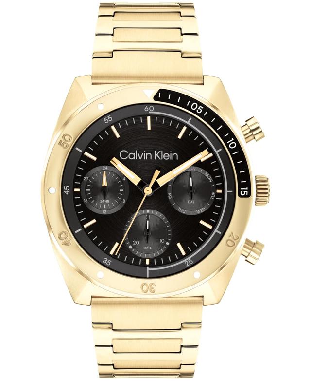 Calvin Klein Mens Flex Gold-Tone Stainless Steel Bracelet Watch 42mm Product Image