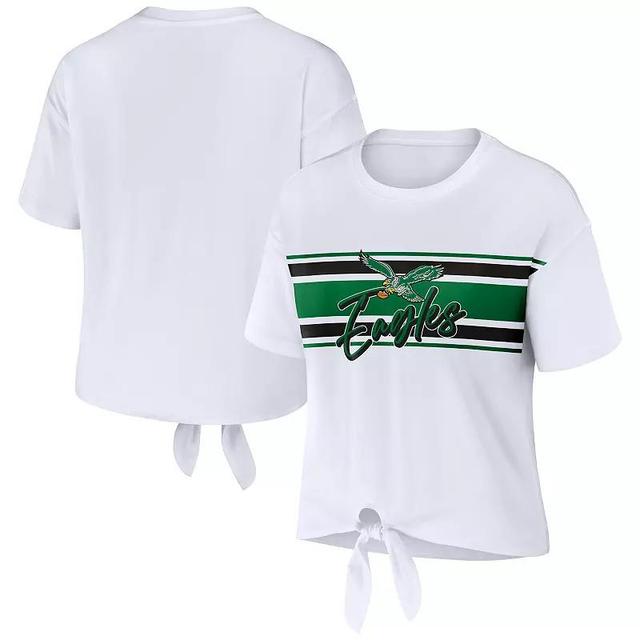 Womens WEAR by Erin Andrews Philadelphia Eagles Front Tie Retro T-Shirt Product Image