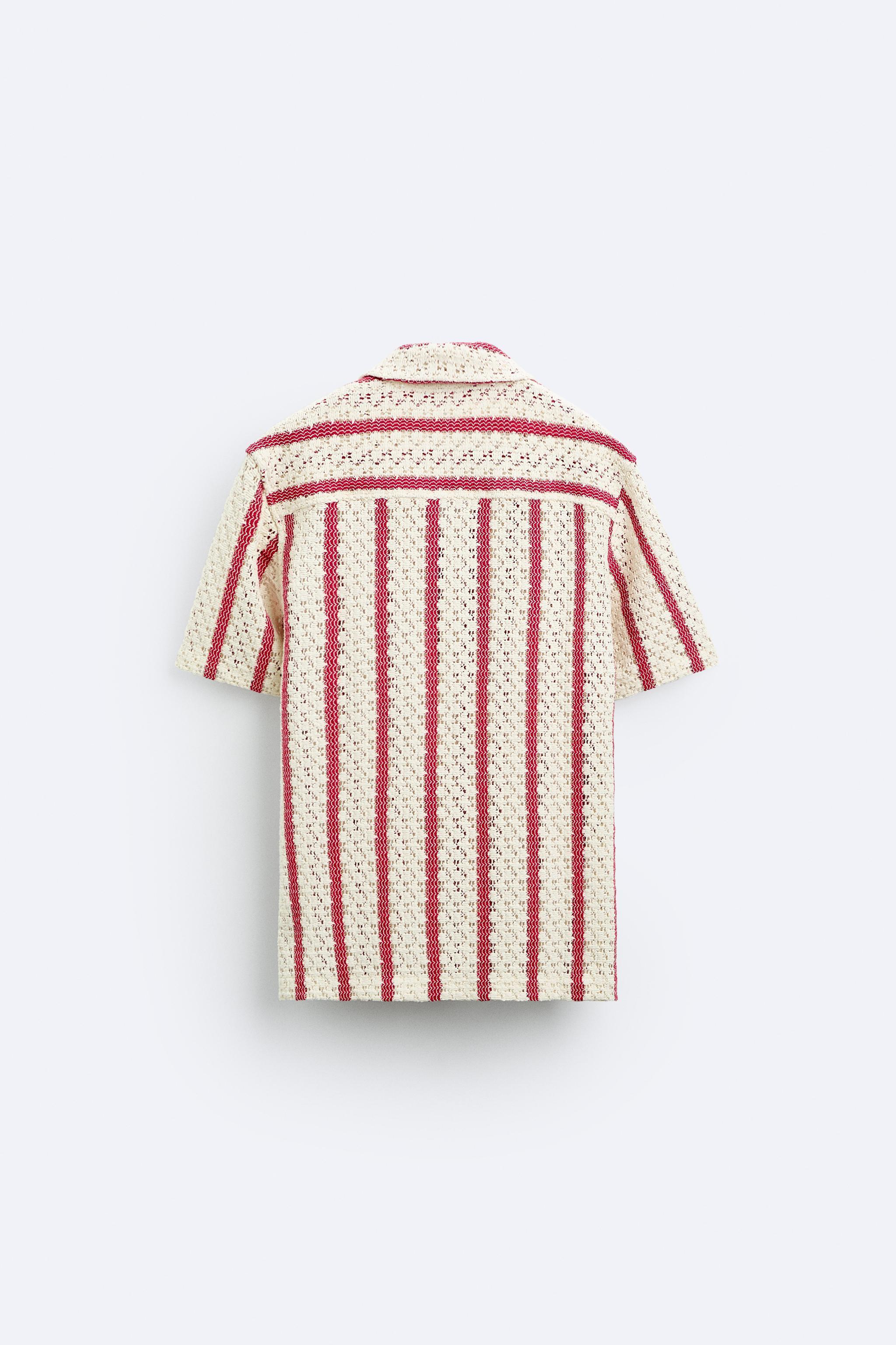 STRIPED CROCHET SHIRT Product Image