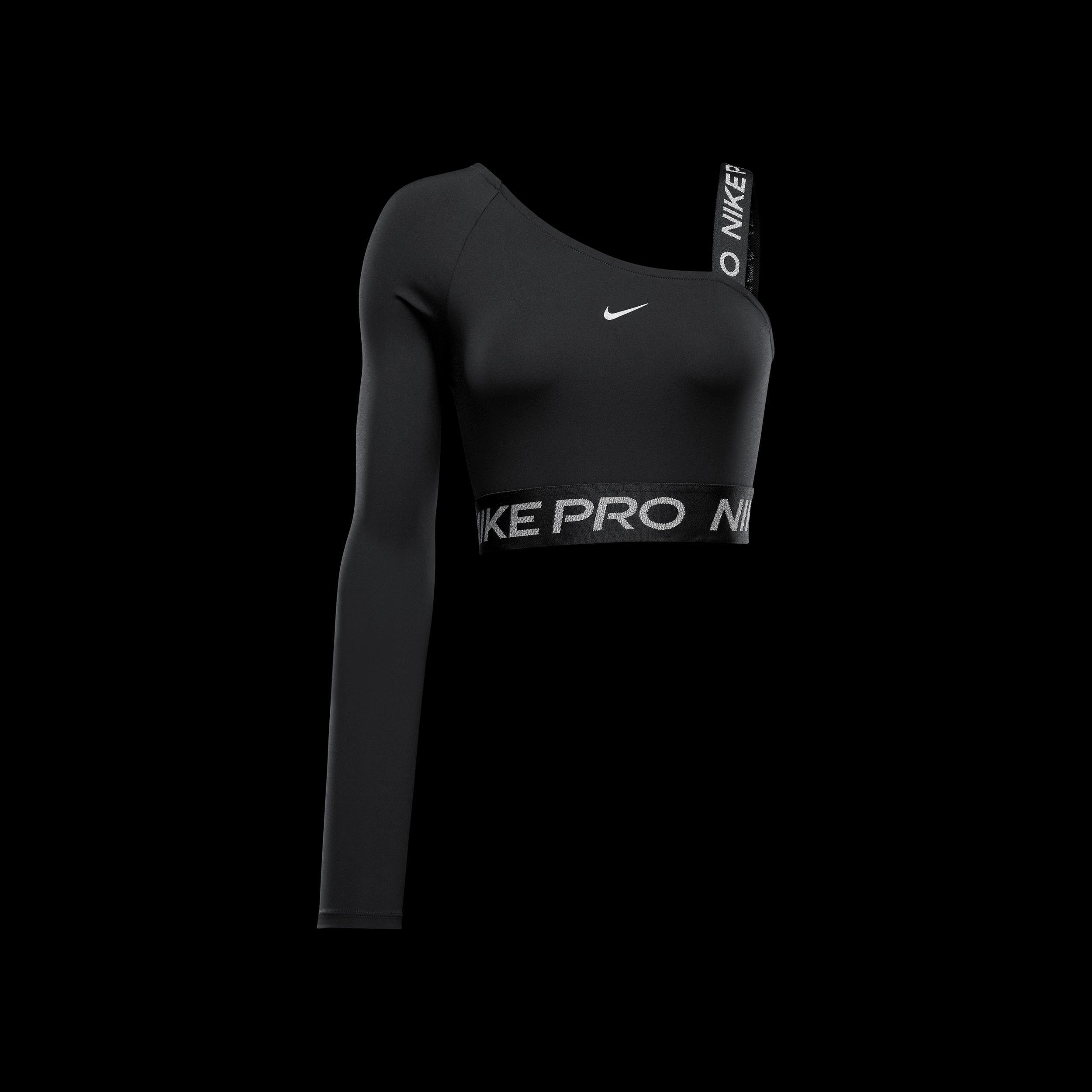 Womens Nike Pro Shine Dri-FIT Asymmetrical Cropped Top Product Image