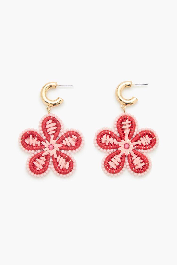 Straw Floral Drop Earrings | Forever 21 Product Image